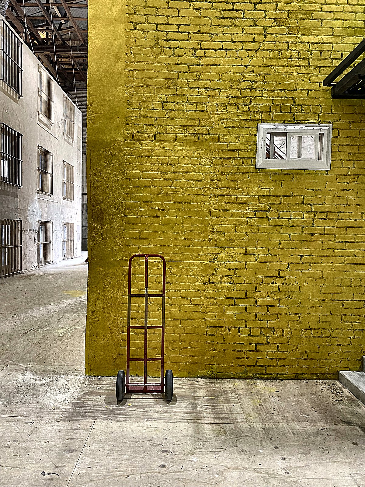 Yellow-toned aged brick wall