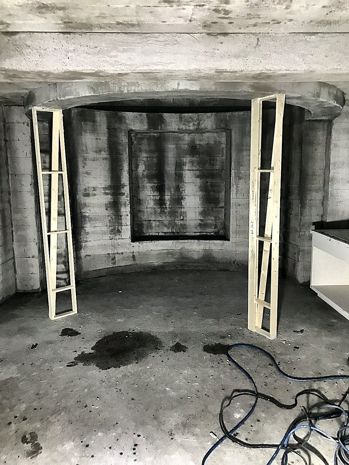 Concrete alcove with soft lighting
